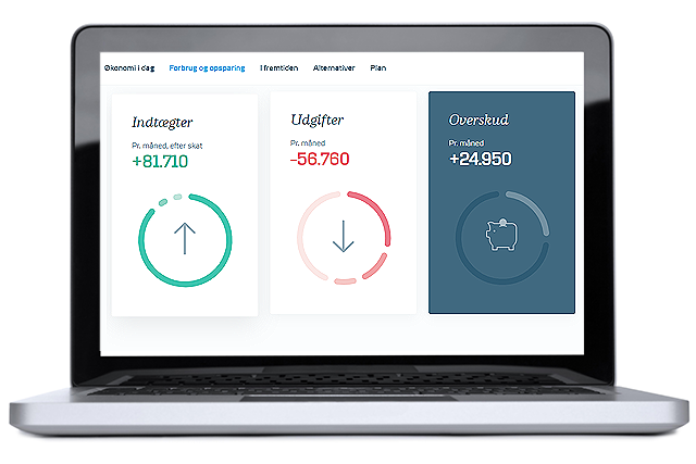 En computer med overblik over økonomi