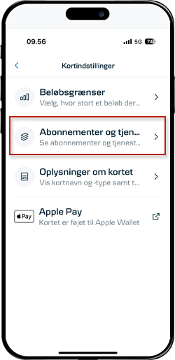 Skærmbillede mobilbank: 